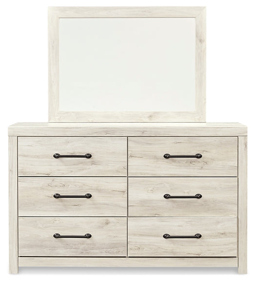 Cambeck  Panel Headboard With Mirrored Dresser