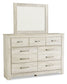 Bellaby  Panel Bed With Mirrored Dresser, Chest And 2 Nightstands