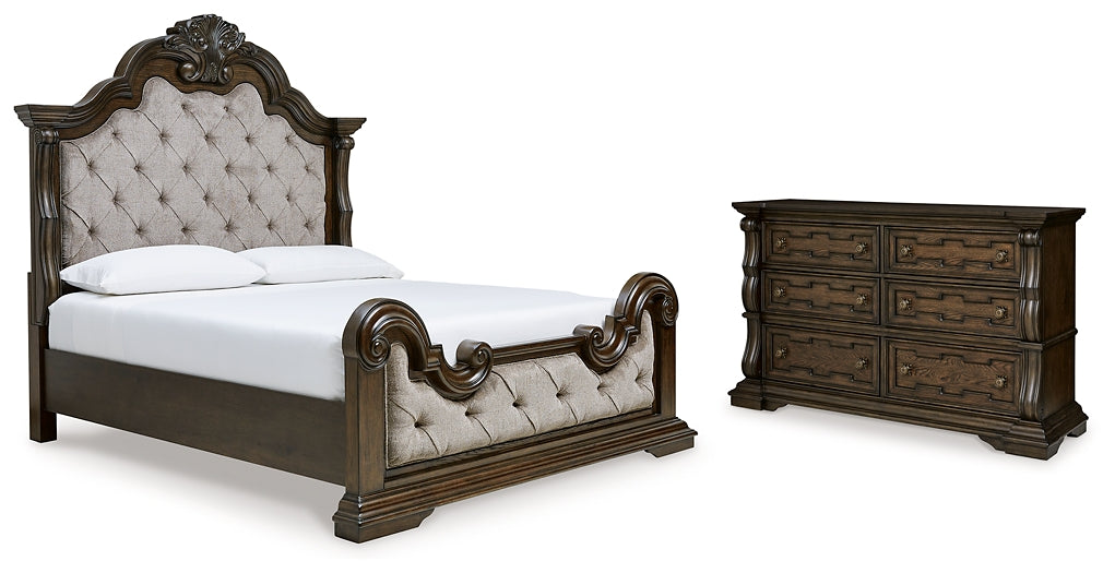 Maylee King Upholstered Bed with Dresser