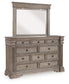 Blairhurst King Panel Bed with Mirrored Dresser, Chest and 2 Nightstands