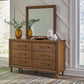 Lyncott King Upholstered Bed with Mirrored Dresser and Nightstand