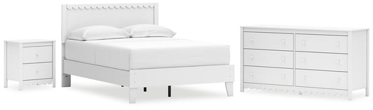 Hallityn Full Panel Platform Bed with Dresser and Nightstand