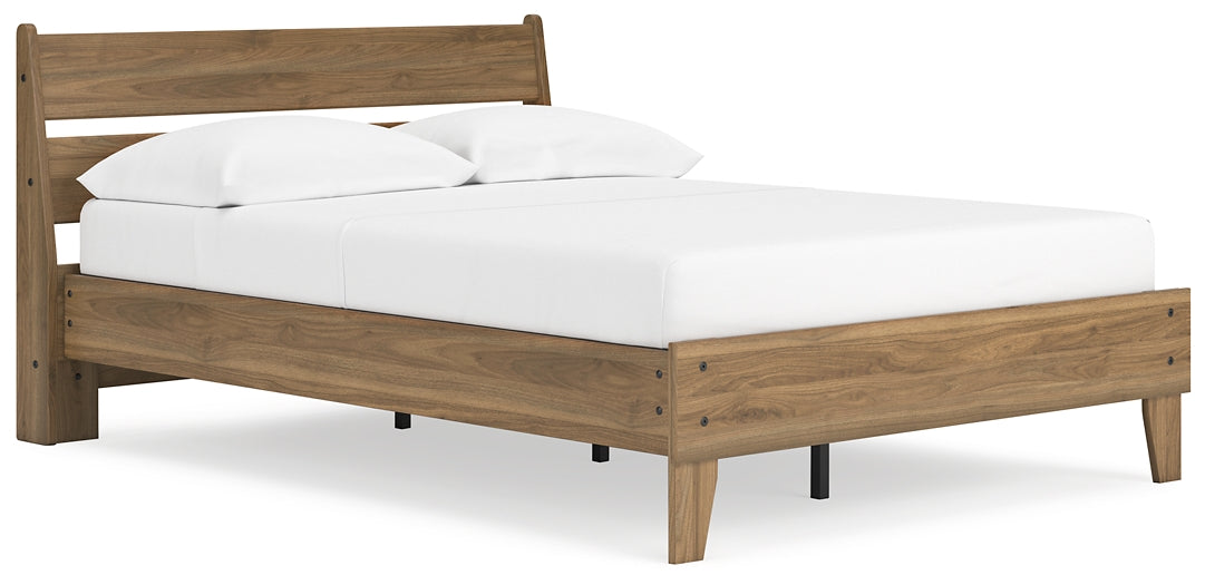 Deanlow Full Platform Panel Bed with Dresser