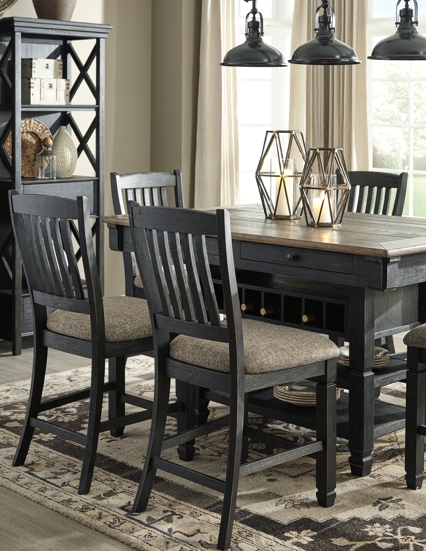 Tyler Creek Counter Height Dining Table and 4 Barstools