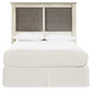 Cambeck Queen Upholstered Panel Headboard with Mirrored Dresser and 2 Nightstands