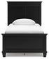 Lanolee Twin Panel Bed with Mirrored Dresser, Chest and 2 Nightstands