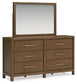 Cabalynn King Panel Bed with Storage with Mirrored Dresser, Chest and 2 Nightstands